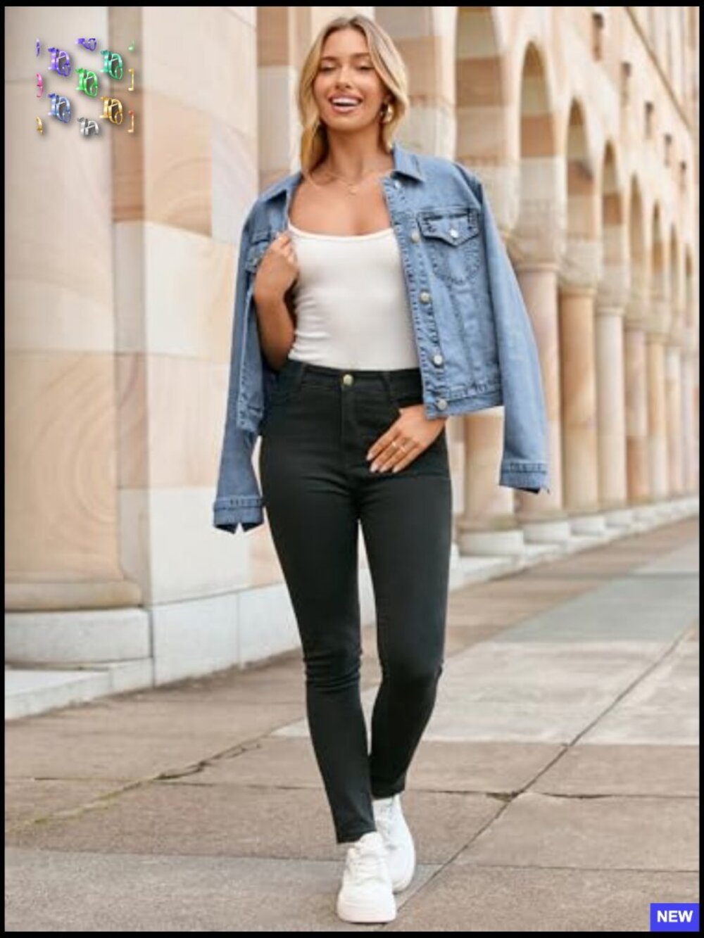 Classic Denim Jacket Long Sleeve Button Down Fitted Western Coat with Pockets - Picture 6 of 7